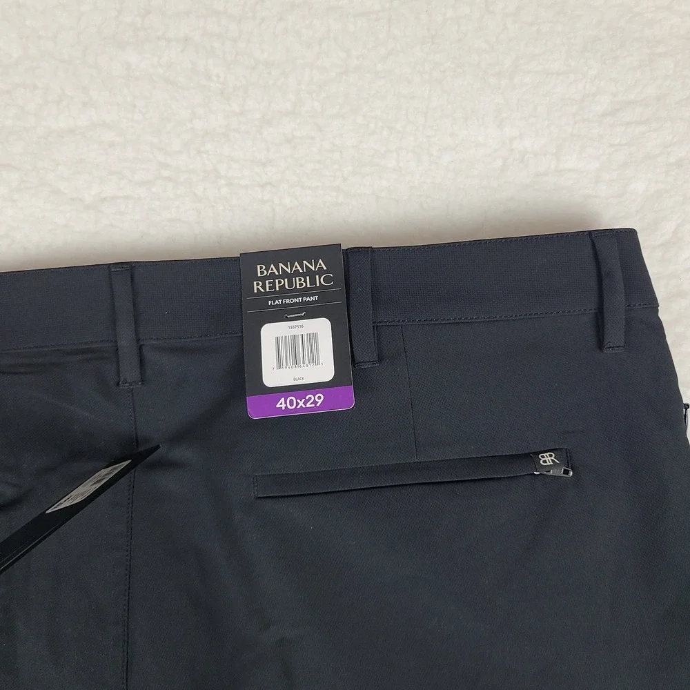 Banana Republic City Pants Mens 40x29 Black Activewear Performance Tech Golf NEW